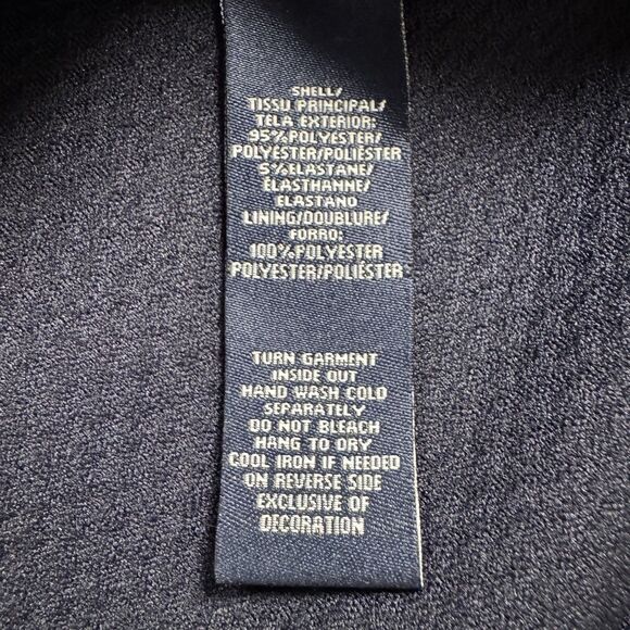 American Living Navy Sleeveless A Line Dress Size 8 White Braid V Neck Trim - Picture 5 of 7